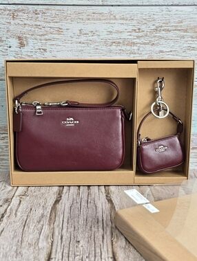 *NWT* COACH Boxed Nolita 19 & Nolita Bag Charm Set In Dark Wine
